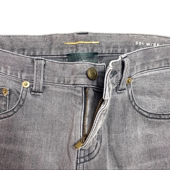 Saint Laurent D01 SK LW Skinny Jeans Washed Gray - Picture 7 of 10